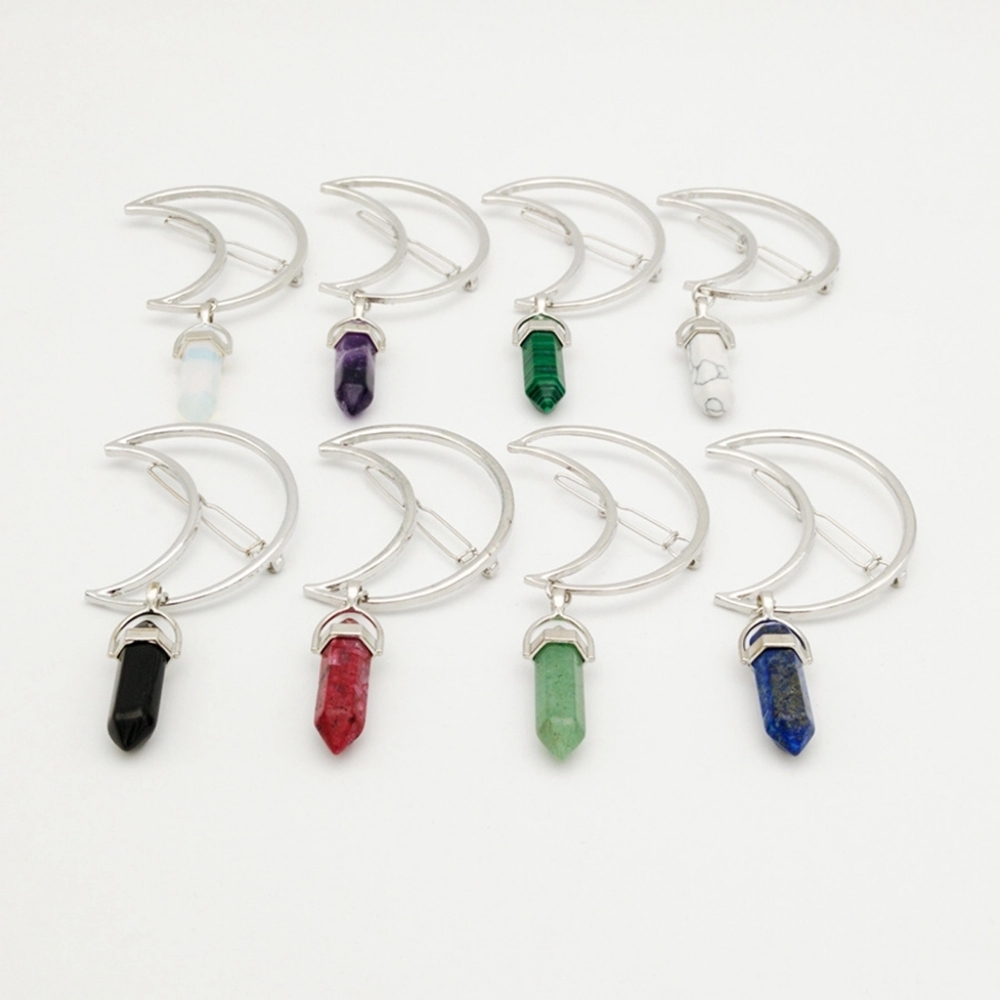NEW Silver Minimalist Crescent Moon Hair Pin Clip - Picture 10 of 15